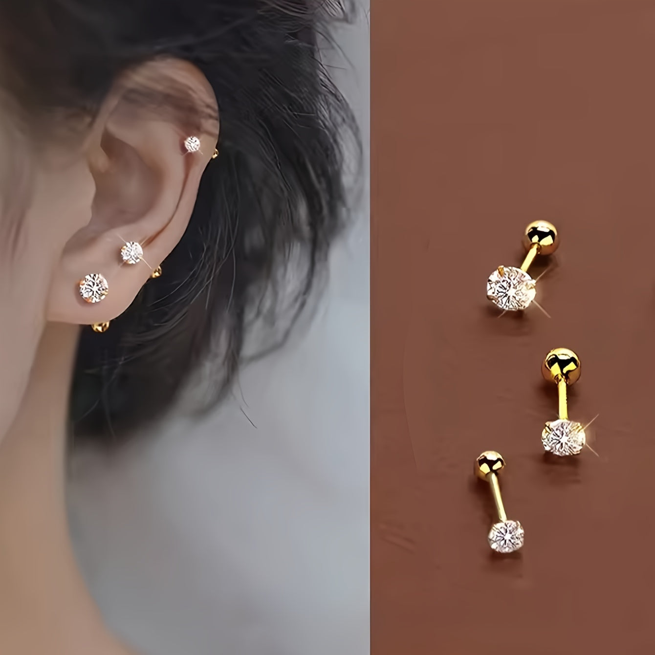 SHEIN 6pcs/Set Elegant Minimalist Ladies Earrings