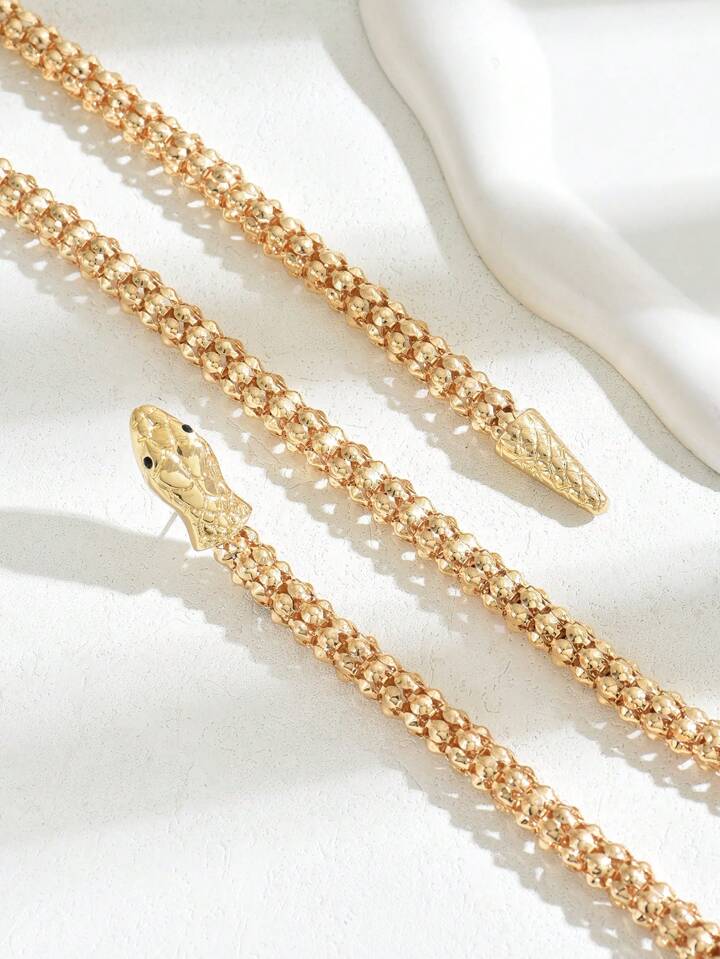 Snake Chain Earrings & Necklace Set