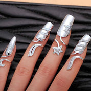 Crystal Flower Nail Ring