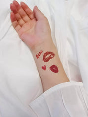 Red Lips Temporary Tattoo