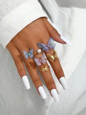 Pearl & Butterfly Ring Set