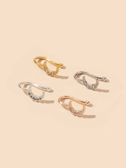 Set of 4 Crescent Moon Nose Studs