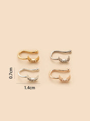 Set of 4 Crescent Moon Nose Studs