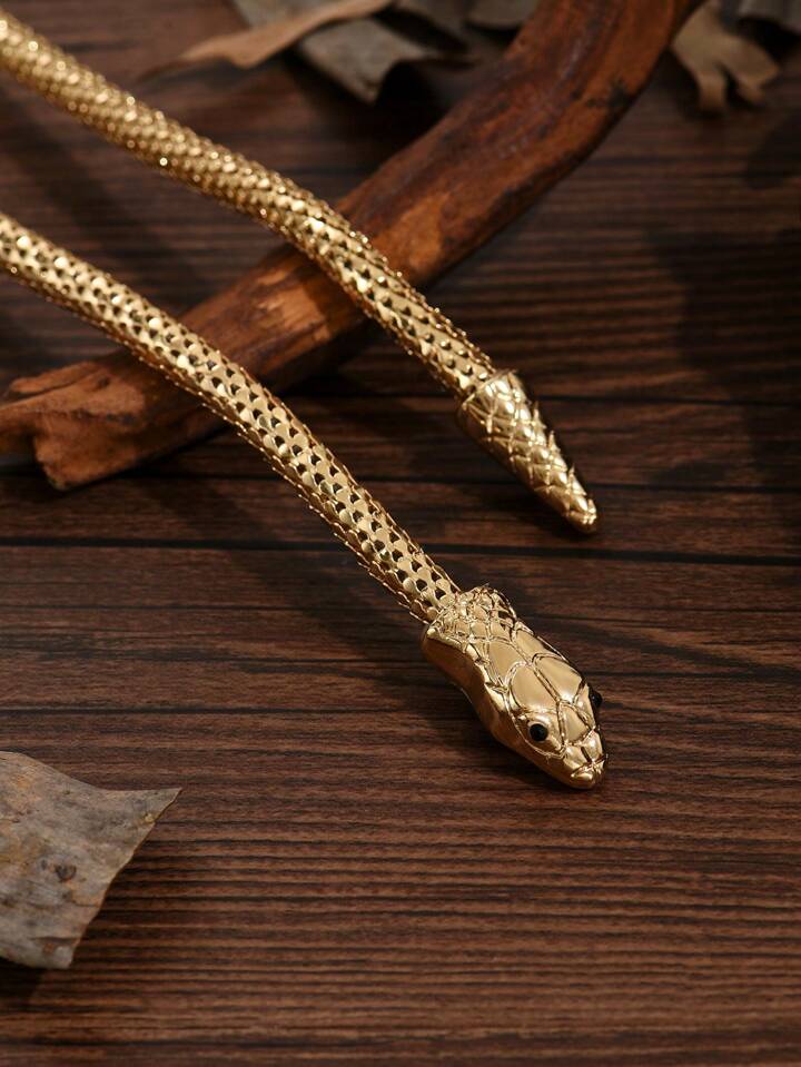 Snake-Wrapped Metal Ankle Bracelet