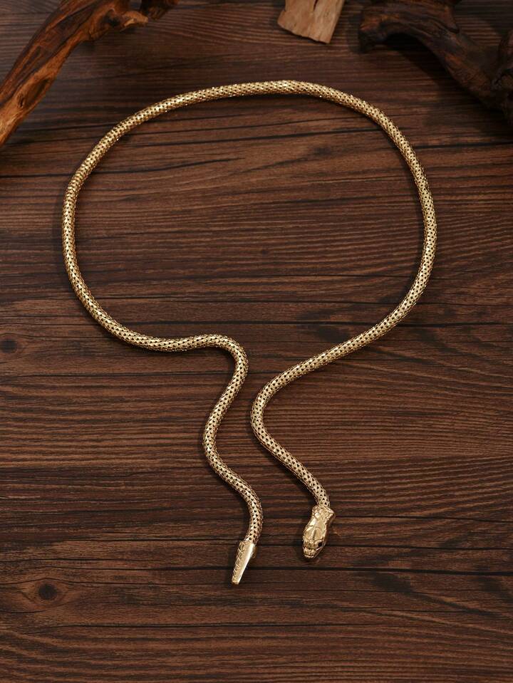Snake-Wrapped Metal Ankle Bracelet