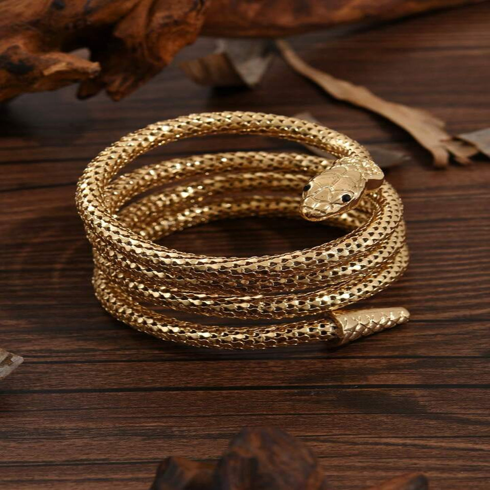 Snake-Wrapped Metal Ankle Bracelet