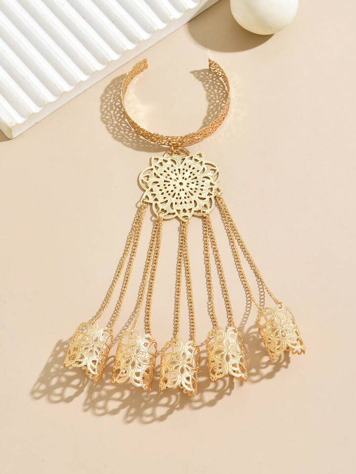 Rose-Link Metal Bracelet