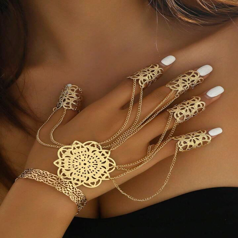Rose-Link Metal Bracelet