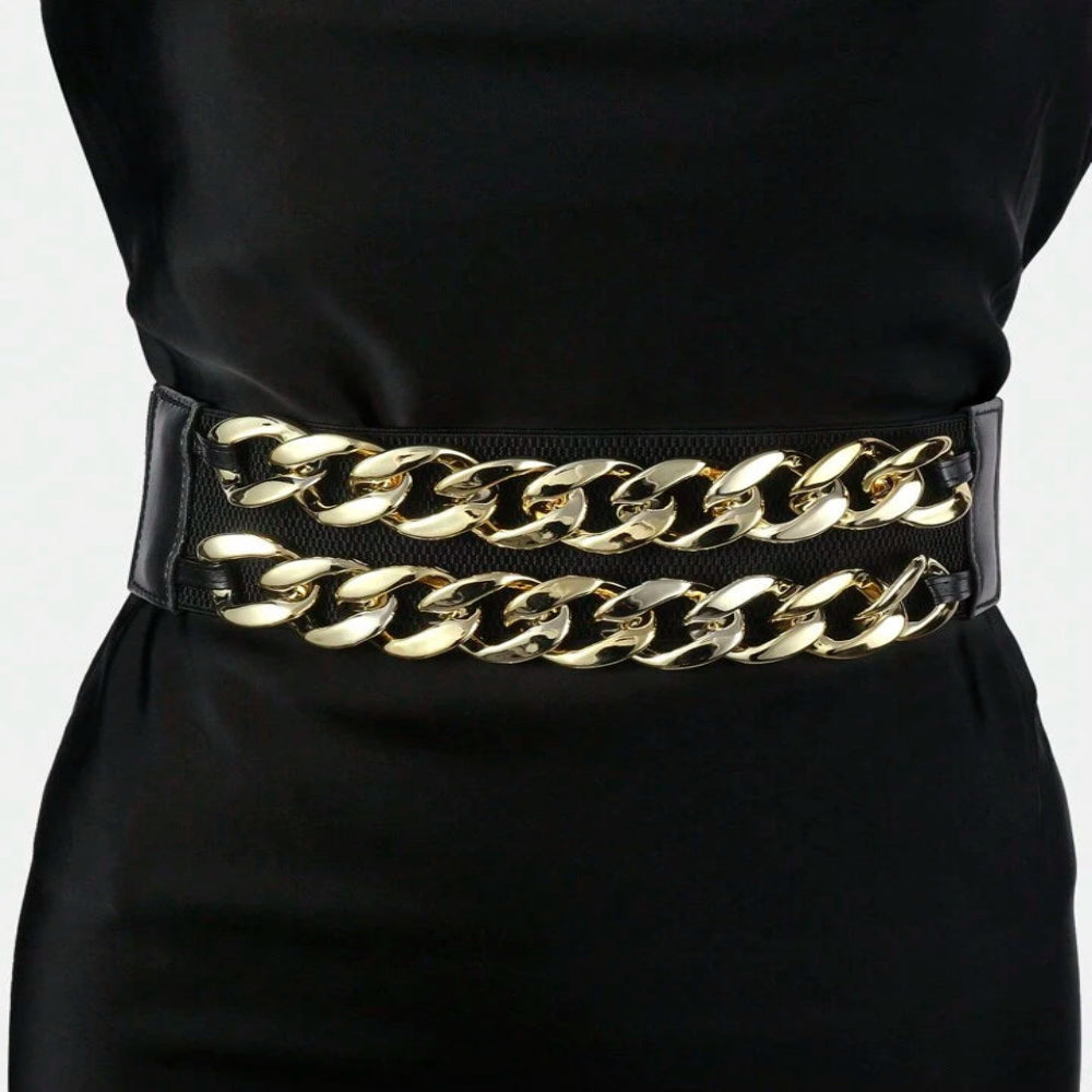 Elastic Waist Belt with Hidden Buckle