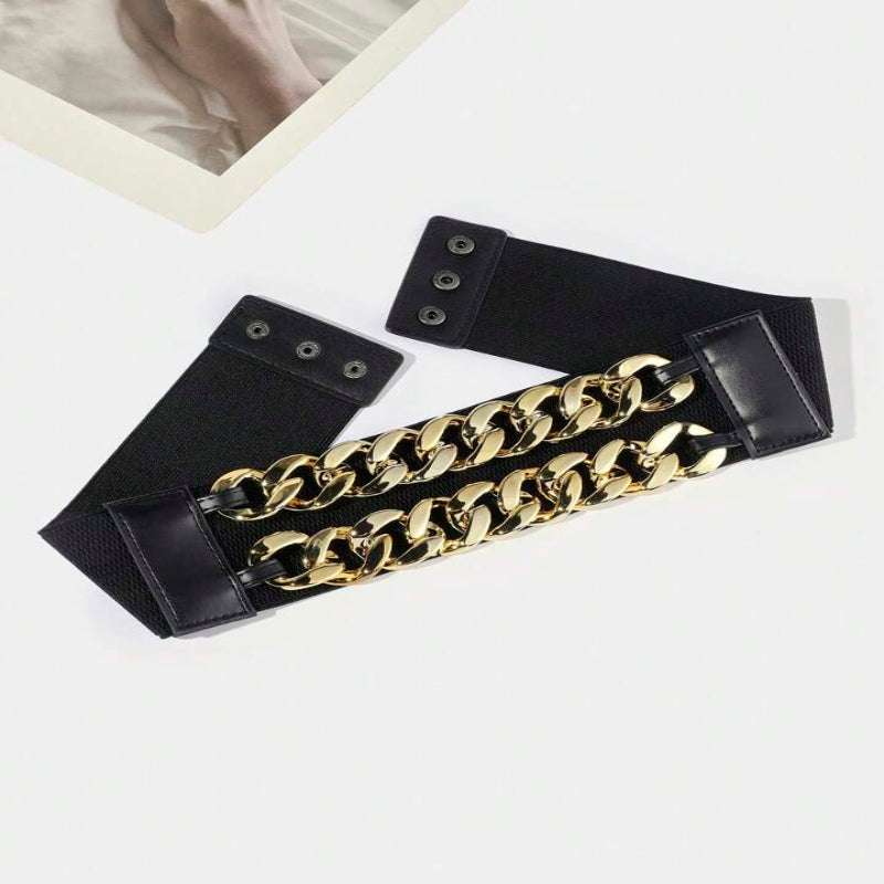 Elastic Waist Belt with Hidden Buckle