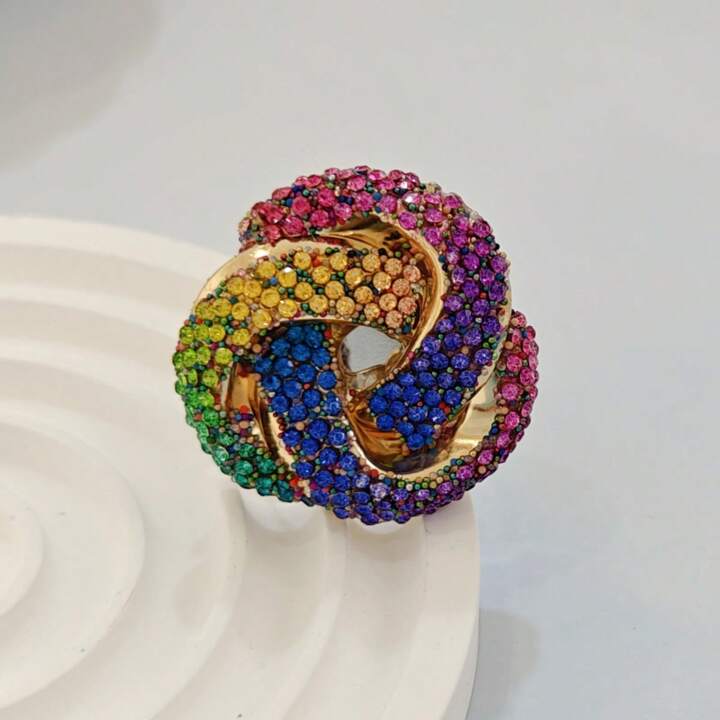 3D Metallic Flower Ring