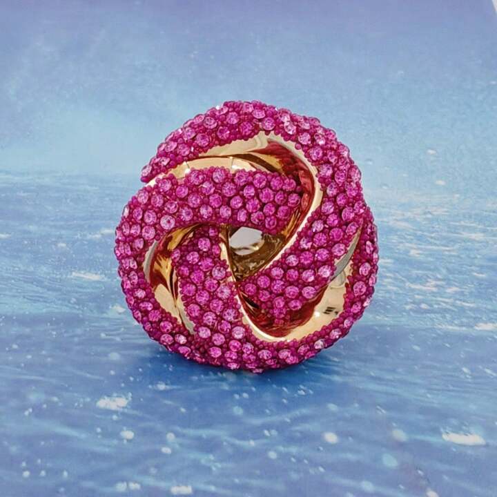 3D Metallic Flower Ring