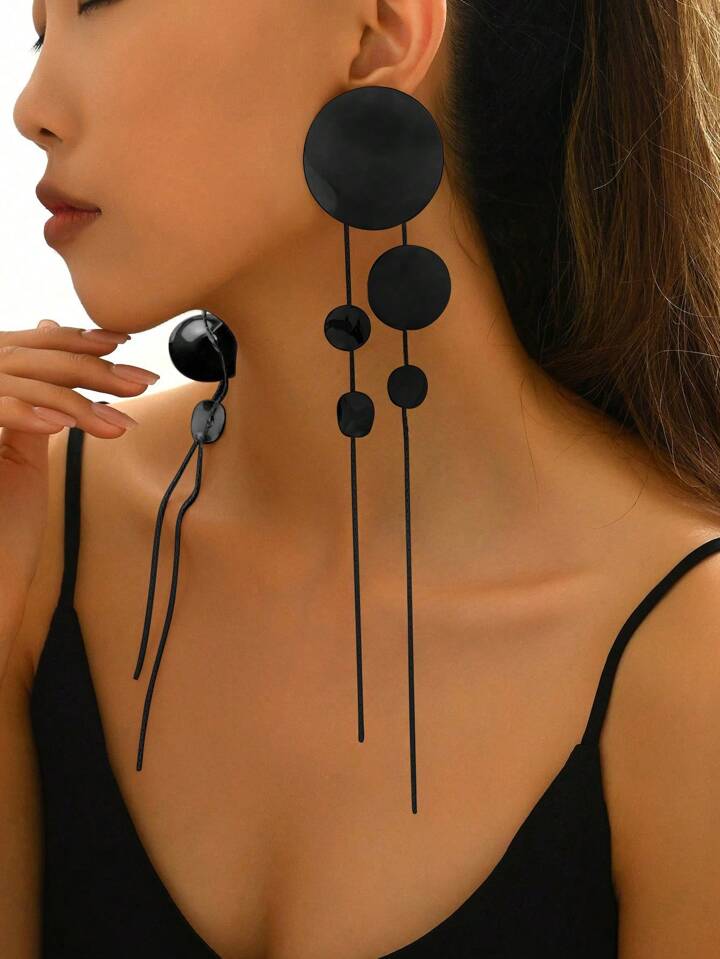 Long Round Fringe Earrings