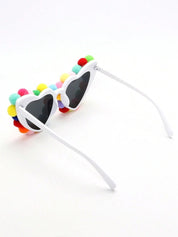Bohemian Sunglasses & Colorful Velvet Ball Earrings