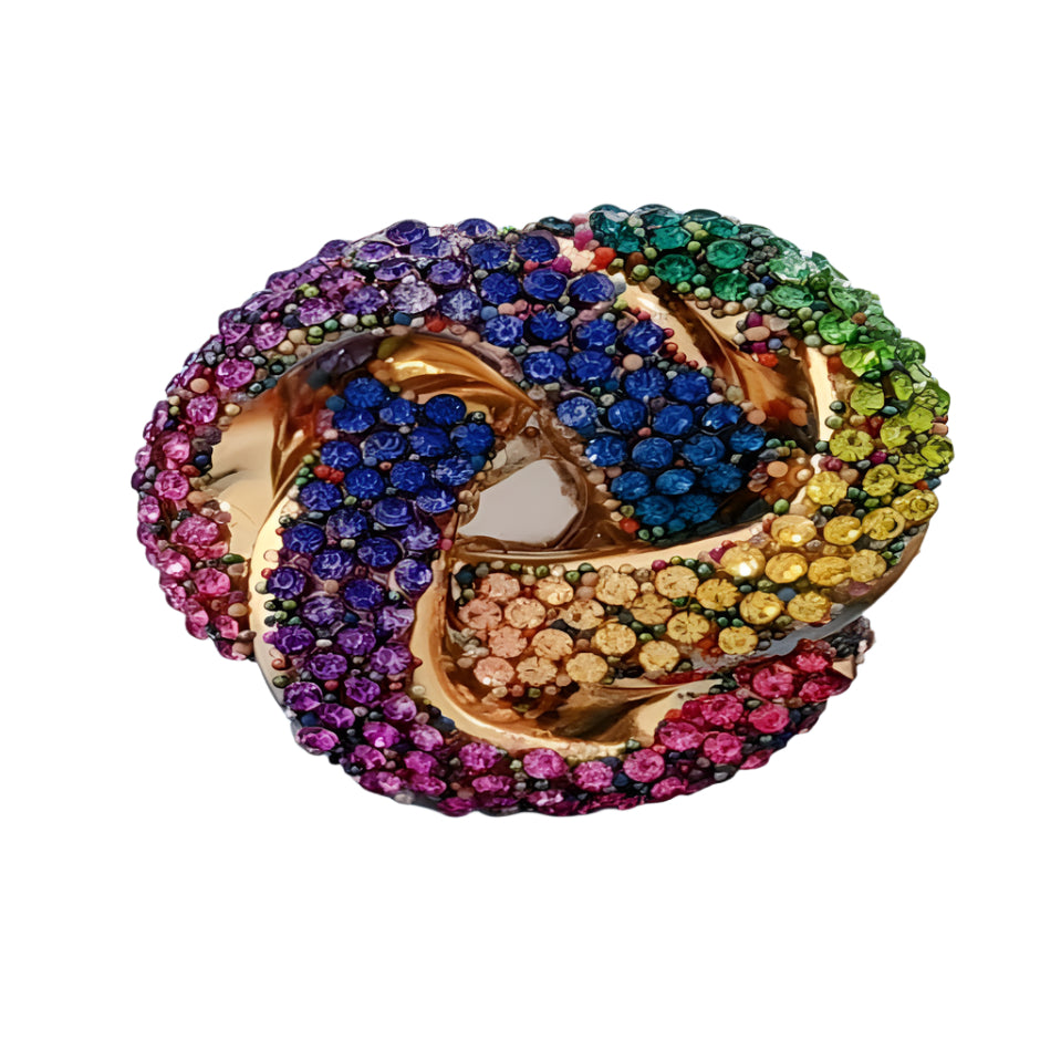 3D Metallic Flower Ring