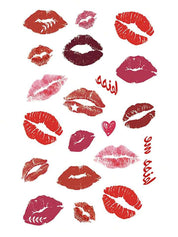 Red Lips Temporary Tattoo