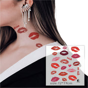 Red Lips Temporary Tattoo