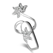 Crystal Flower Nail Ring