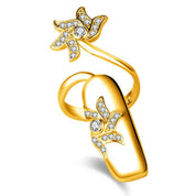 Crystal Flower Nail Ring