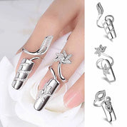 Crystal Flower Nail Ring