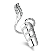 Crystal Flower Nail Ring