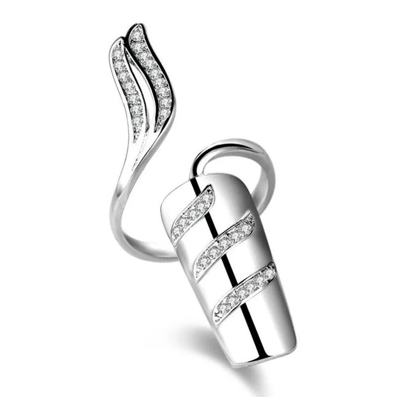 Crystal Flower Nail Ring