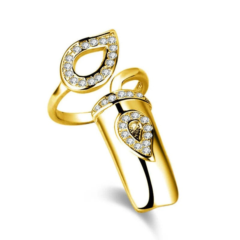Crystal Flower Nail Ring