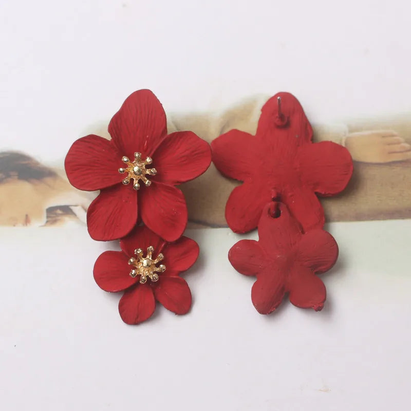 Double-Layer Floral Earrings