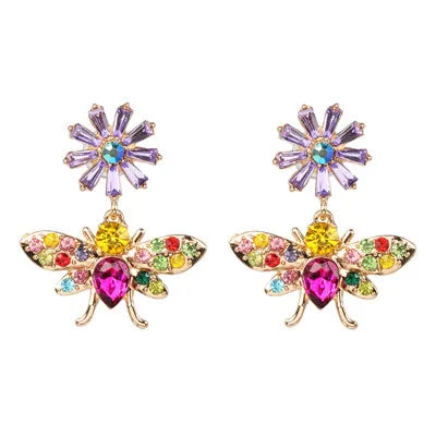44-Color Rhinestone Drop Earrings