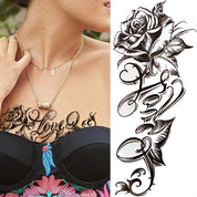 Temporary Peony Flower Tattoo