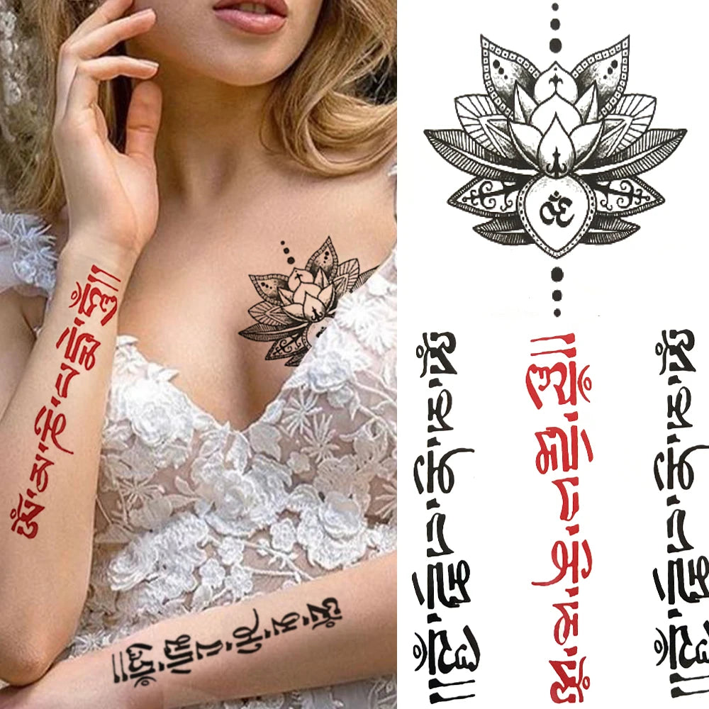 Temporary Peony Flower Tattoo