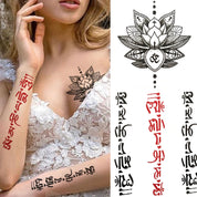 Temporary Peony Flower Tattoo