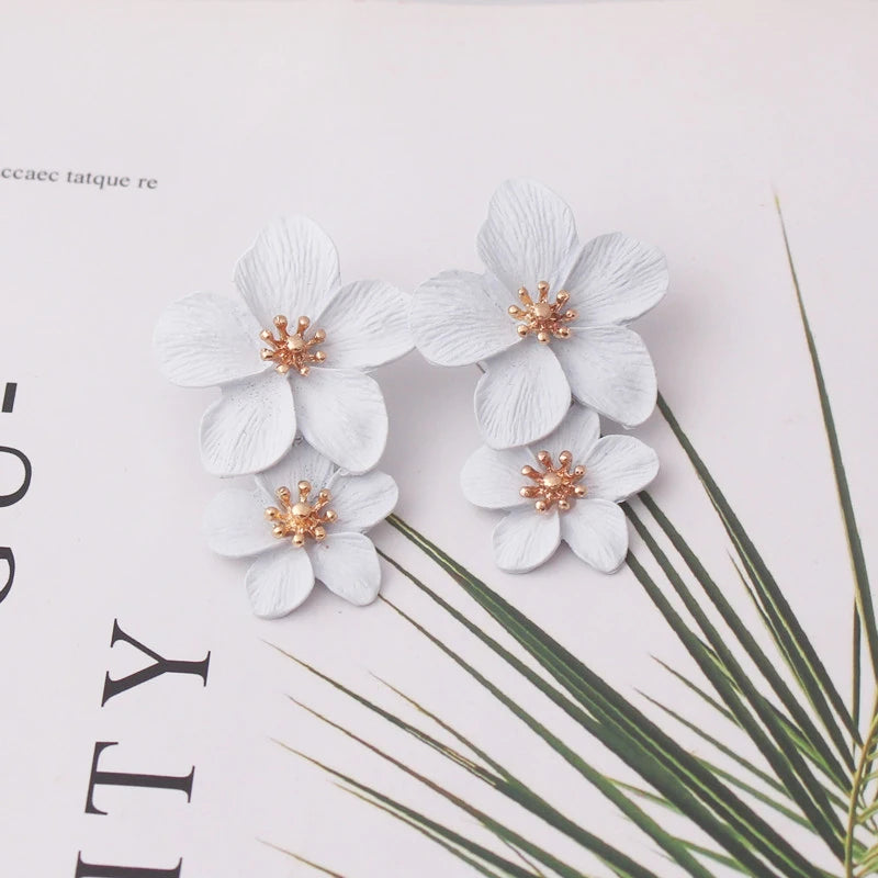 Double-Layer Floral Earrings