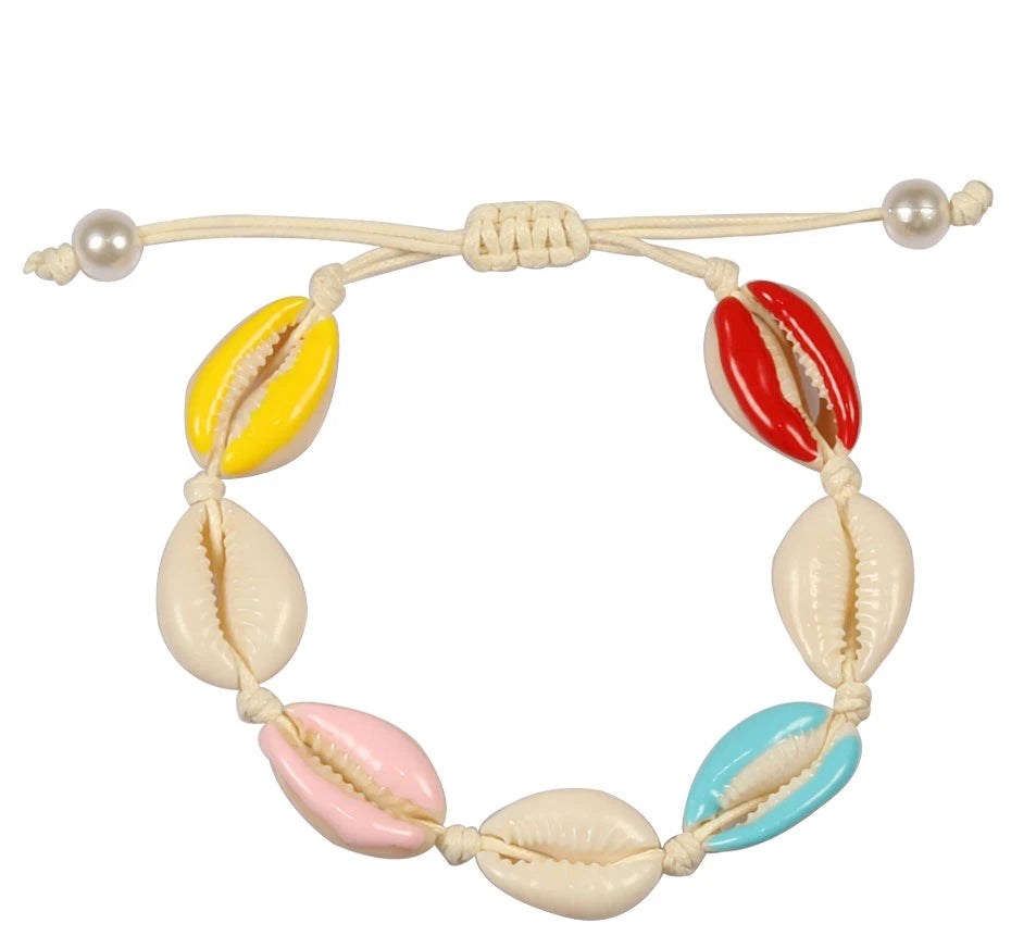 Handwoven Shell Charm Bracelet