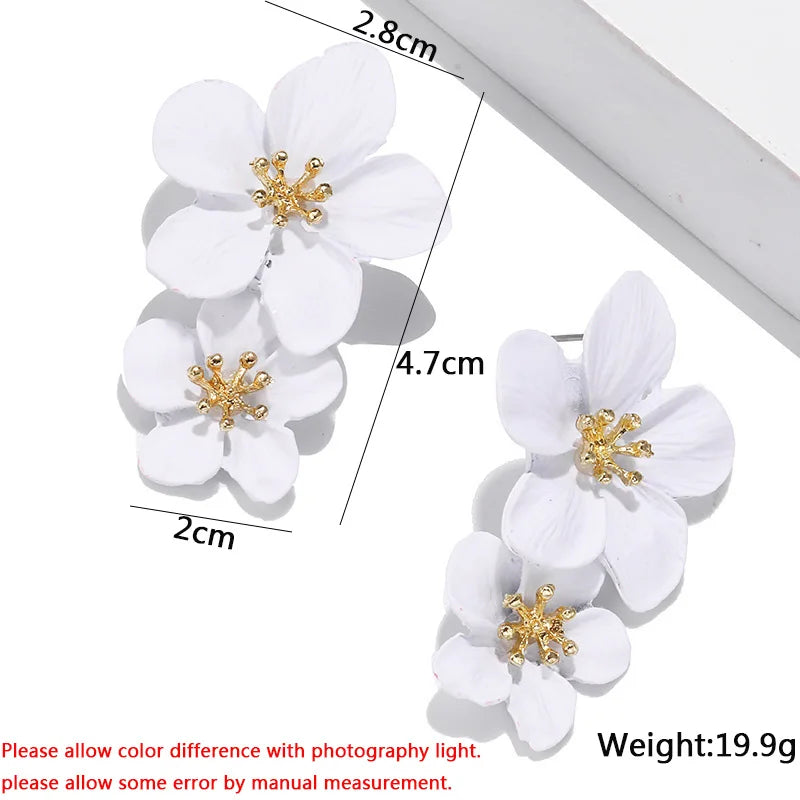 Double-Layer Floral Earrings