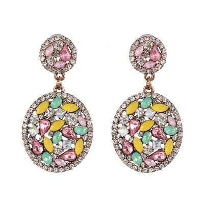 44-Color Rhinestone Drop Earrings