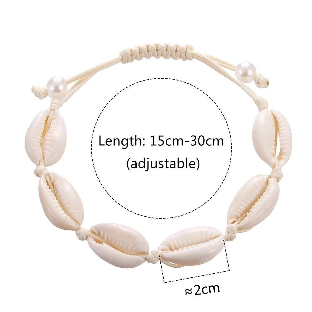 Handwoven Shell Charm Bracelet