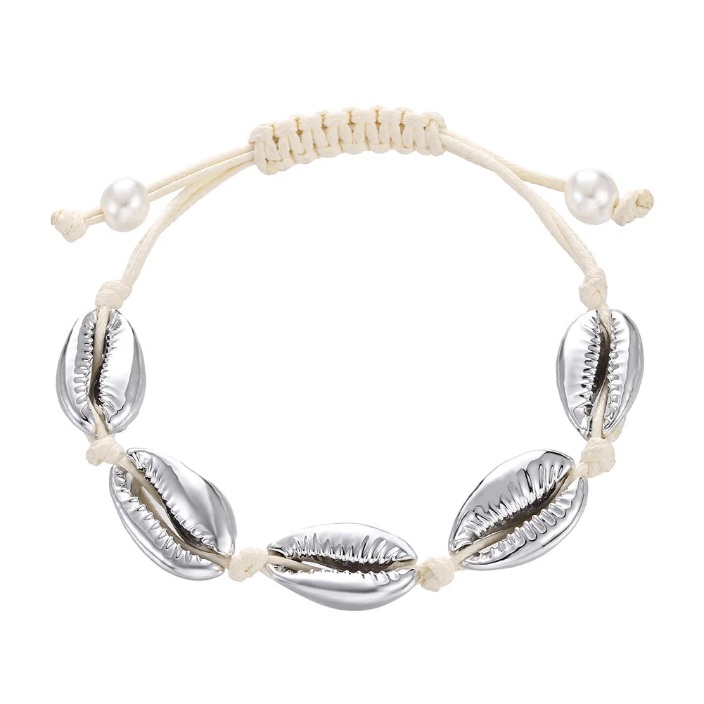 Handwoven Shell Charm Bracelet