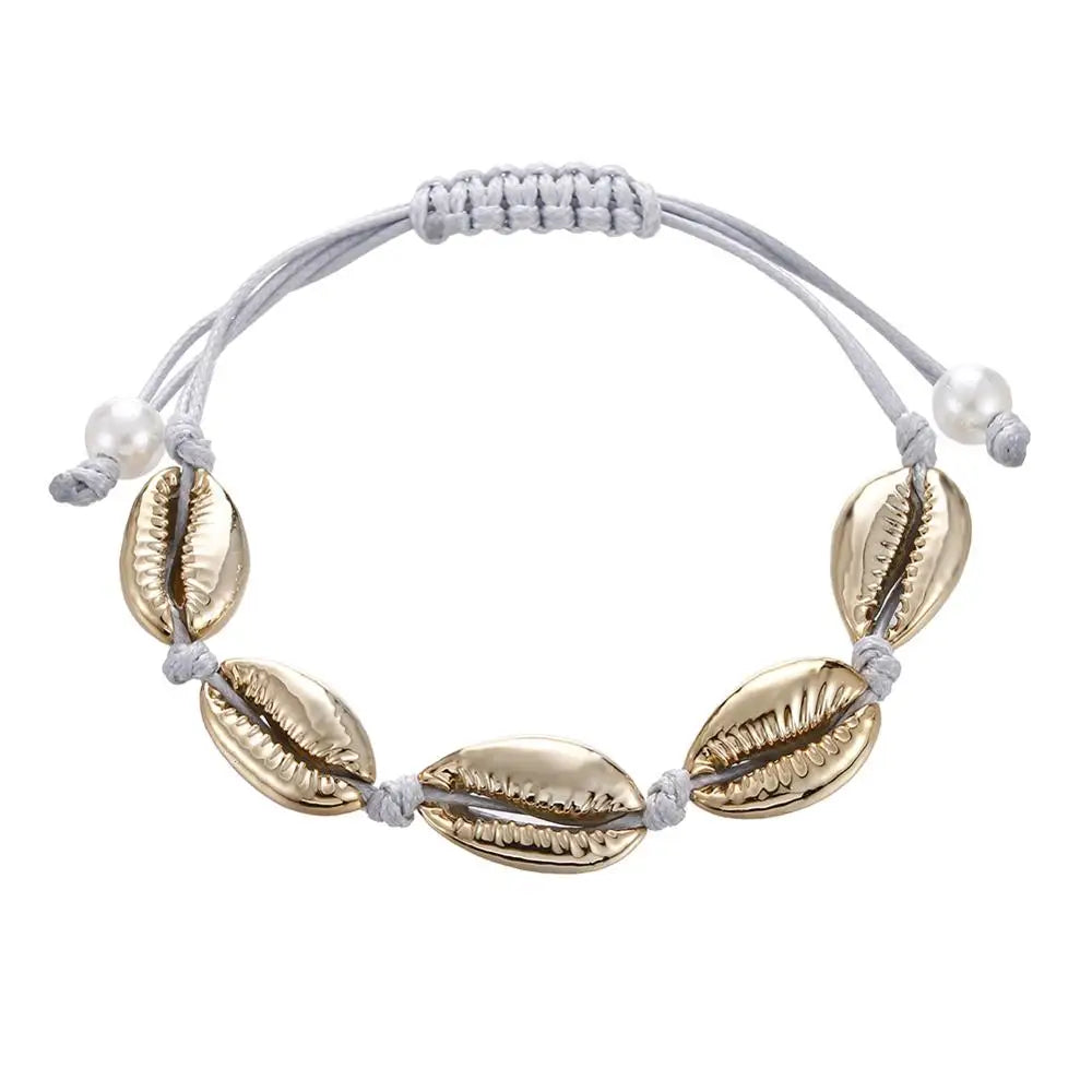Handwoven Shell Charm Bracelet