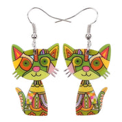 Cat-Shaped Acrylic Drop Earrings