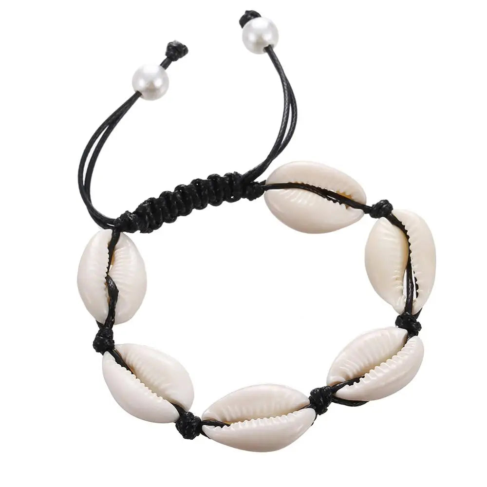 Handwoven Shell Charm Bracelet