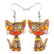 Cat-Shaped Acrylic Drop Earrings