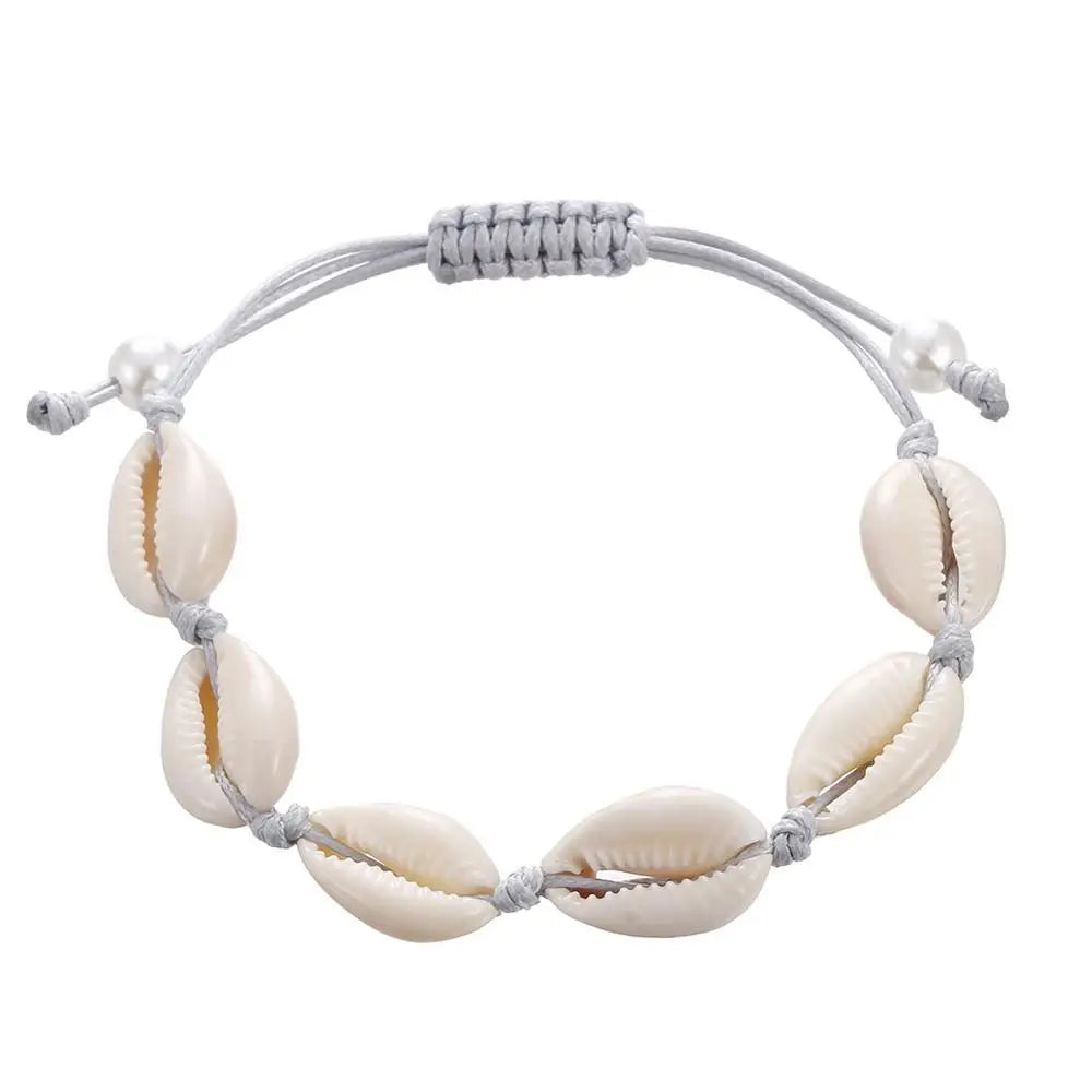 Handwoven Shell Charm Bracelet