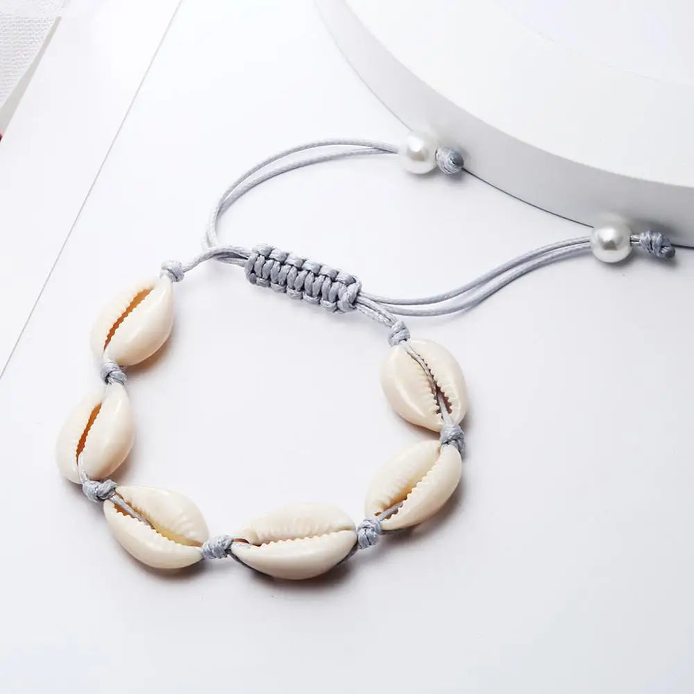 Handwoven Shell Charm Bracelet