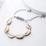 Handwoven Shell Charm Bracelet