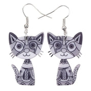Cat-Shaped Acrylic Drop Earrings