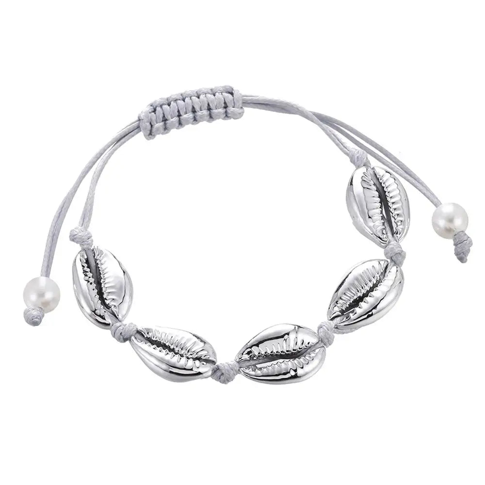 Handwoven Shell Charm Bracelet