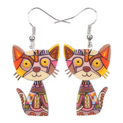 Cat-Shaped Acrylic Drop Earrings