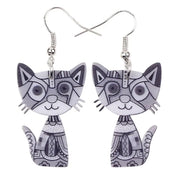 Cat-Shaped Acrylic Drop Earrings
