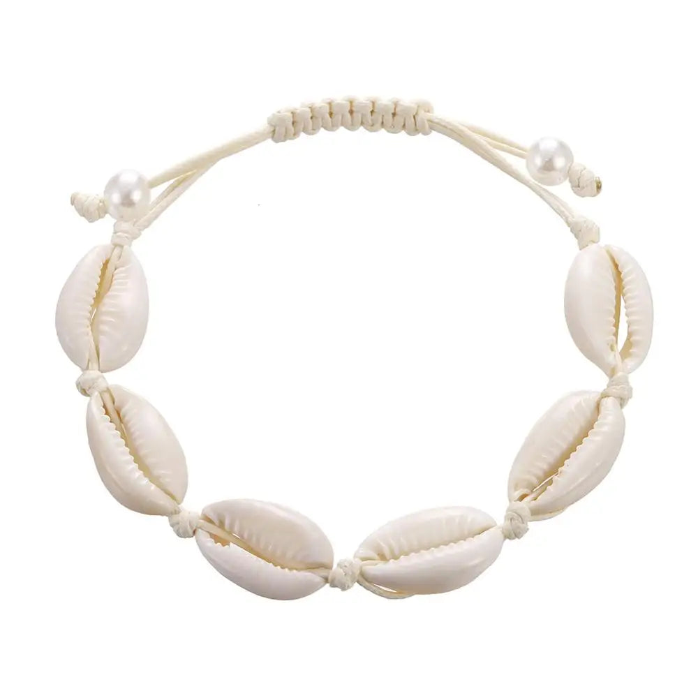 Handwoven Shell Charm Bracelet